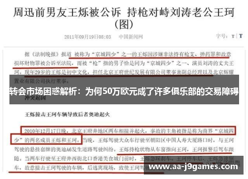 转会市场困惑解析：为何50万欧元成了许多俱乐部的交易障碍